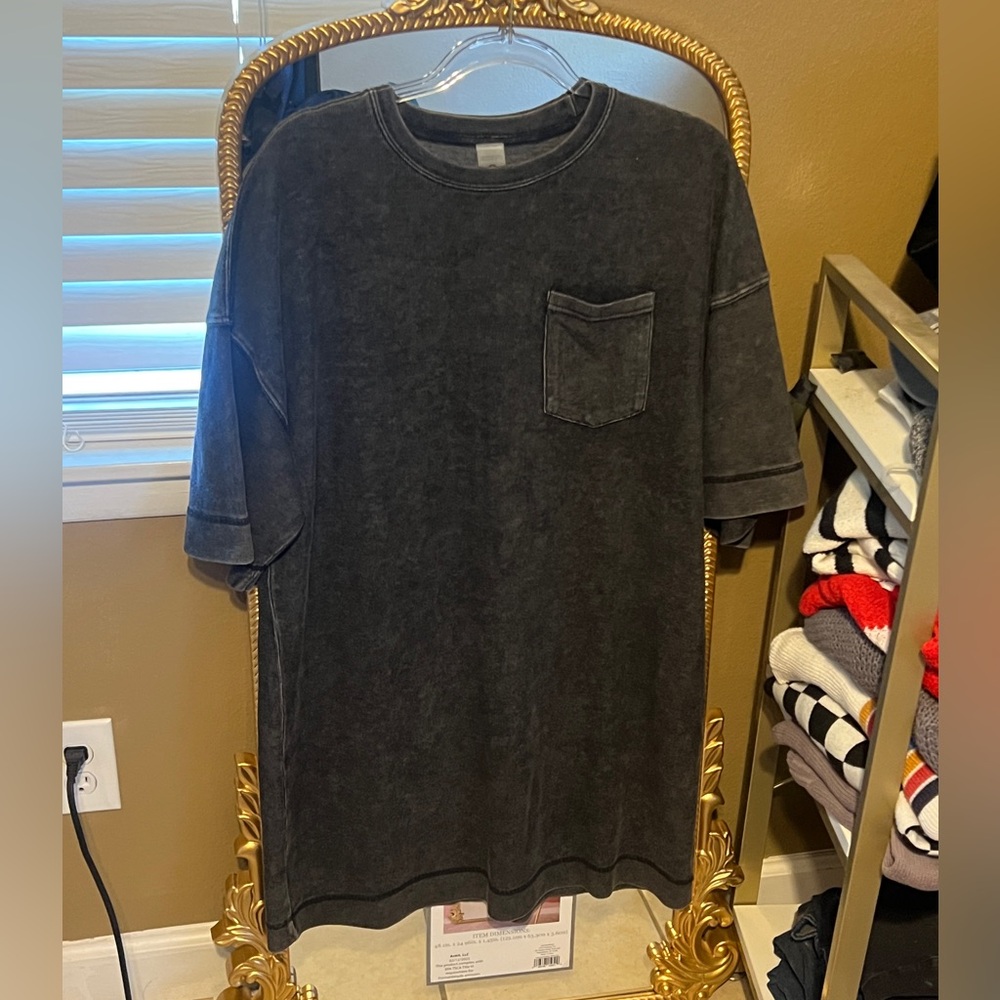 Women’s grey/Washed black  T-Shirt dress with pocket #tshirtdress